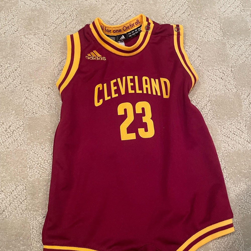 Adidas Kids Cleveland Burgundy and Gold Jersey